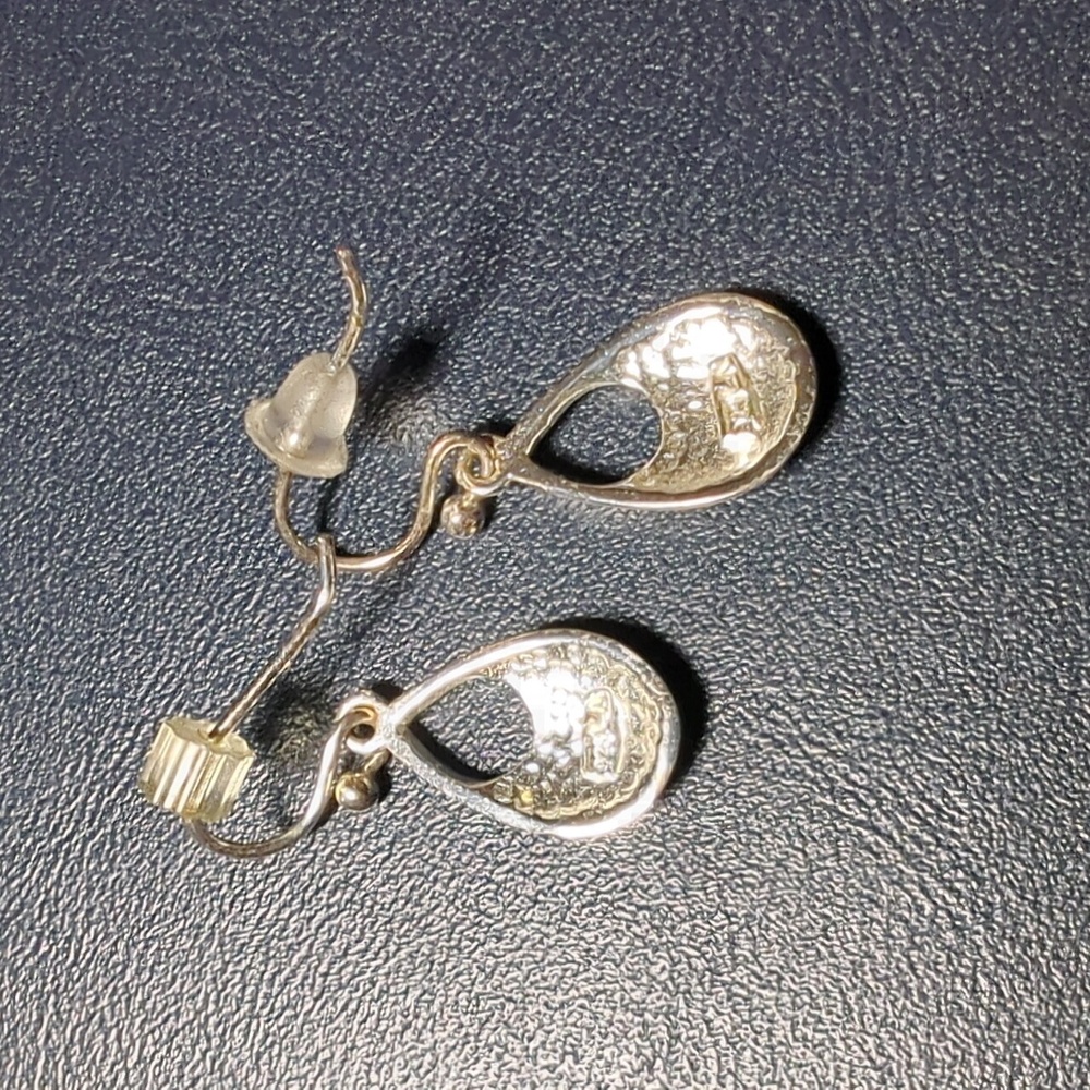 CharleneSevier Silver Teardrop Earrings, Silver Boho Drop - Picture 3 of 3